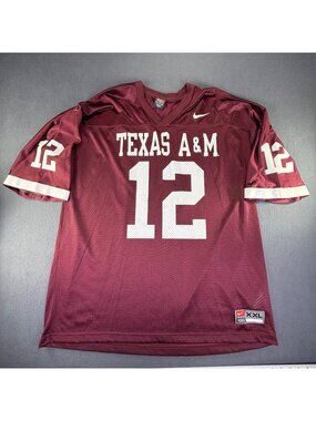 Vintage Texas A&M Aggies Football Jersey Nike XXL (52) Maroon #12 12th Man EUC